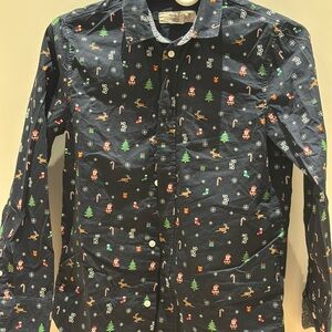 J.Crew Festive Holiday Shirt - Navy